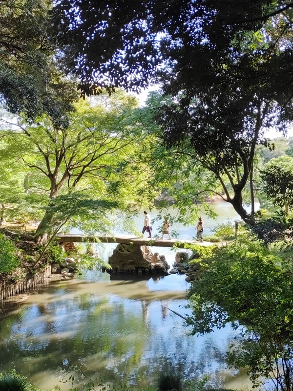 토게츠교를 건너 쉬밤나토 휴게소에서 우지킨토키 빙수를 먹었다.